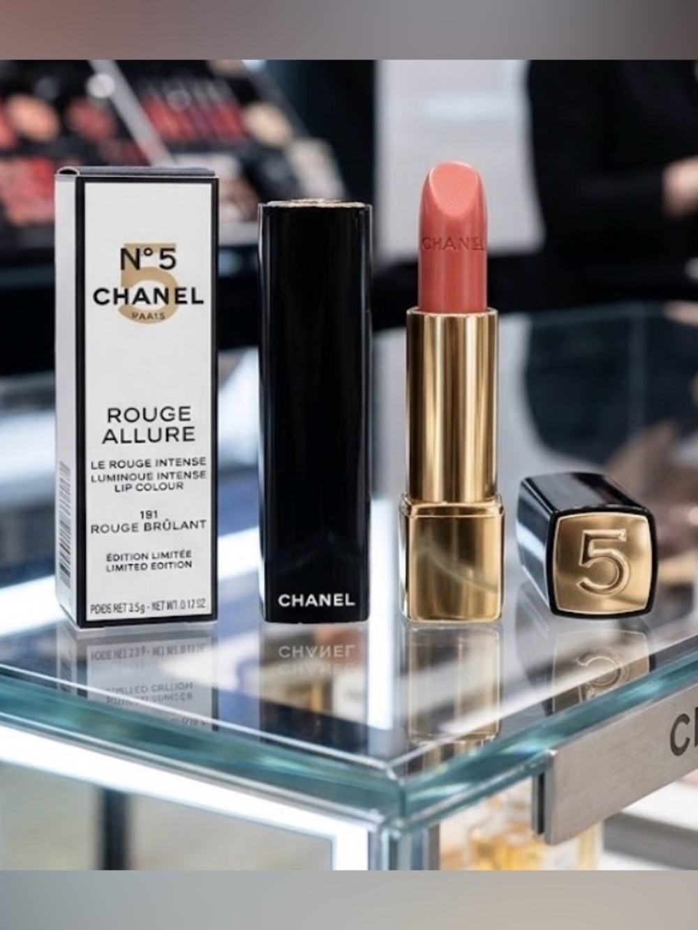 CHANEL LIPSTICK ROUGE ALLURE LIM EDITION N°5 HOLIDAY COLLECTION 191 ROUGE BRÛLAN
